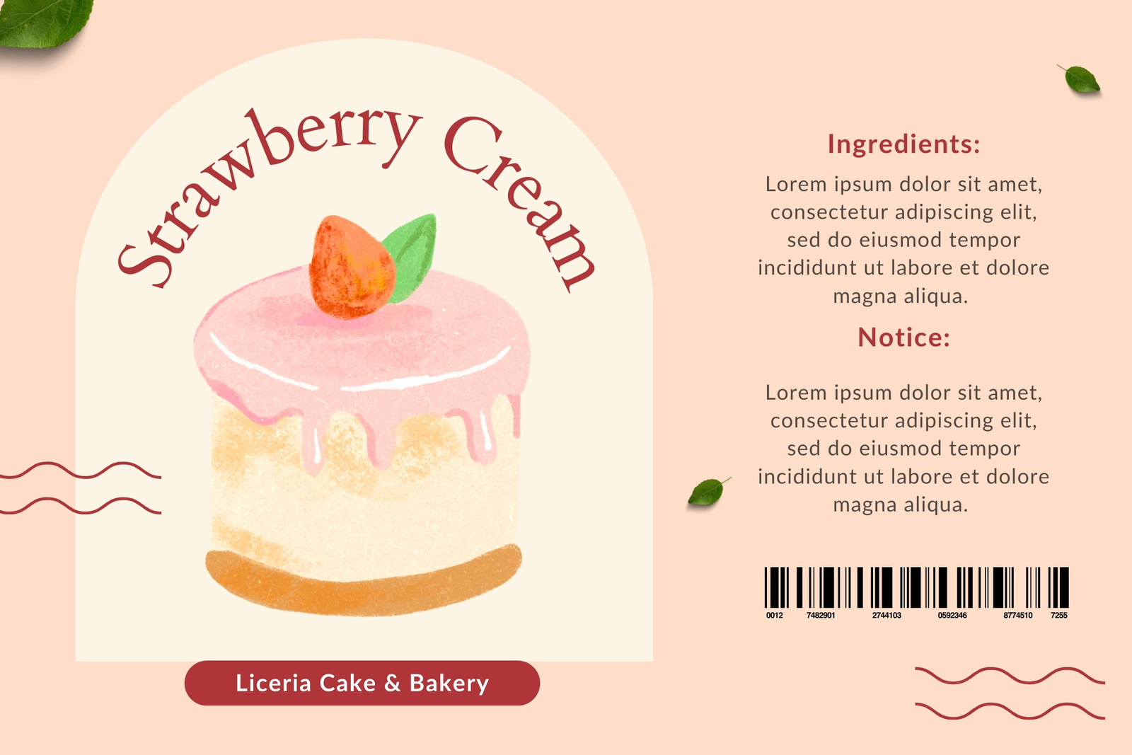 Cake menu template for bakery pastry shop design Vector Image