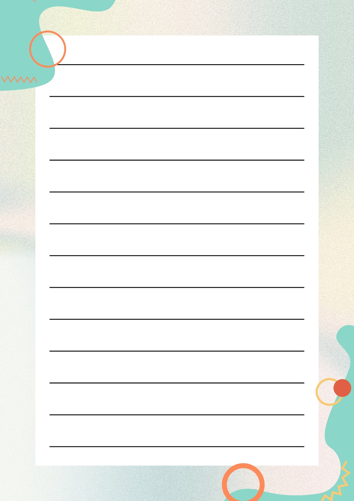 lined paper template with border