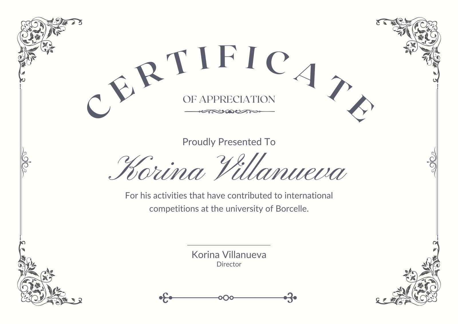 White Minimalist Certificate 