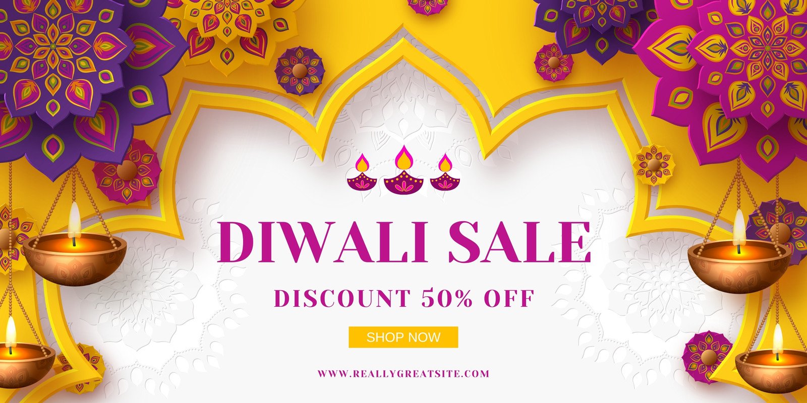 Free custom printable Diwali banner templates | Canva