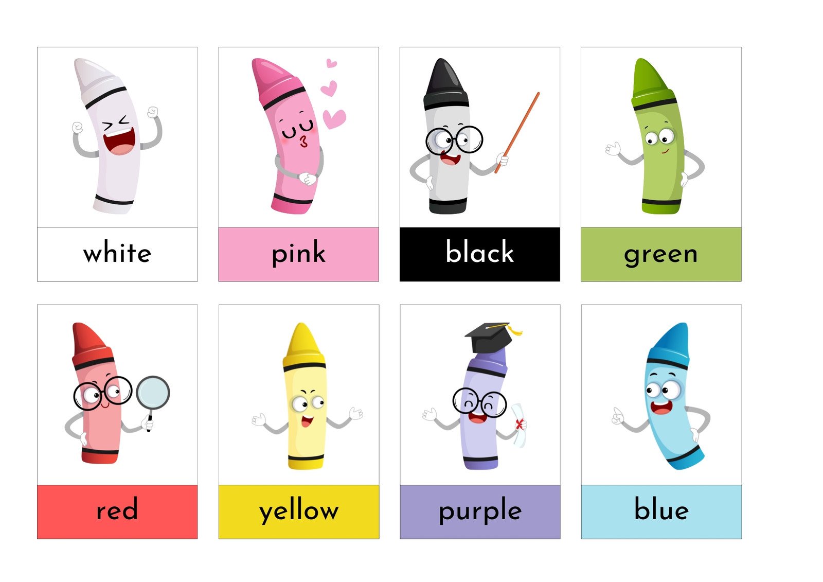 Free color flashcard templates to edit and print