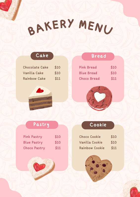 Free and customizable delectable bakery menu templates | Canva