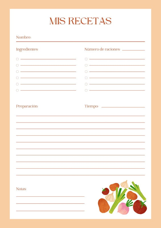 Plantillas De Recetas Gratis Y Personalizables Canva 2522