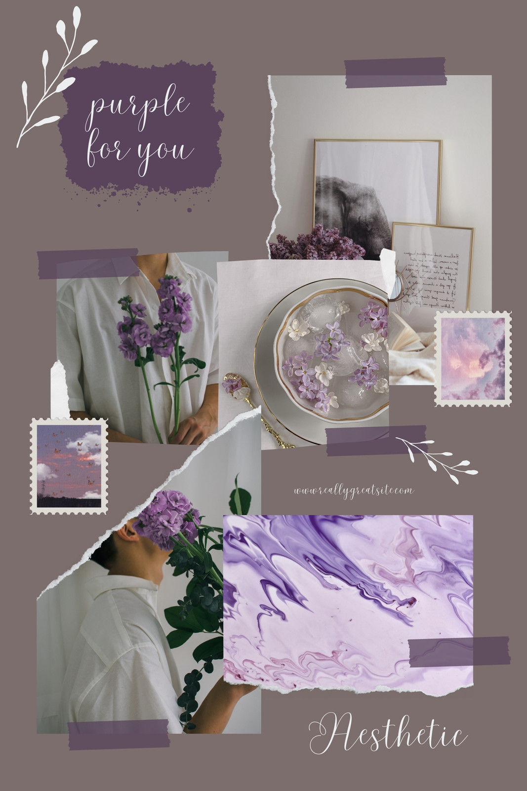 Download Purple Aesthetic Collage Love Yourself Wallpaper