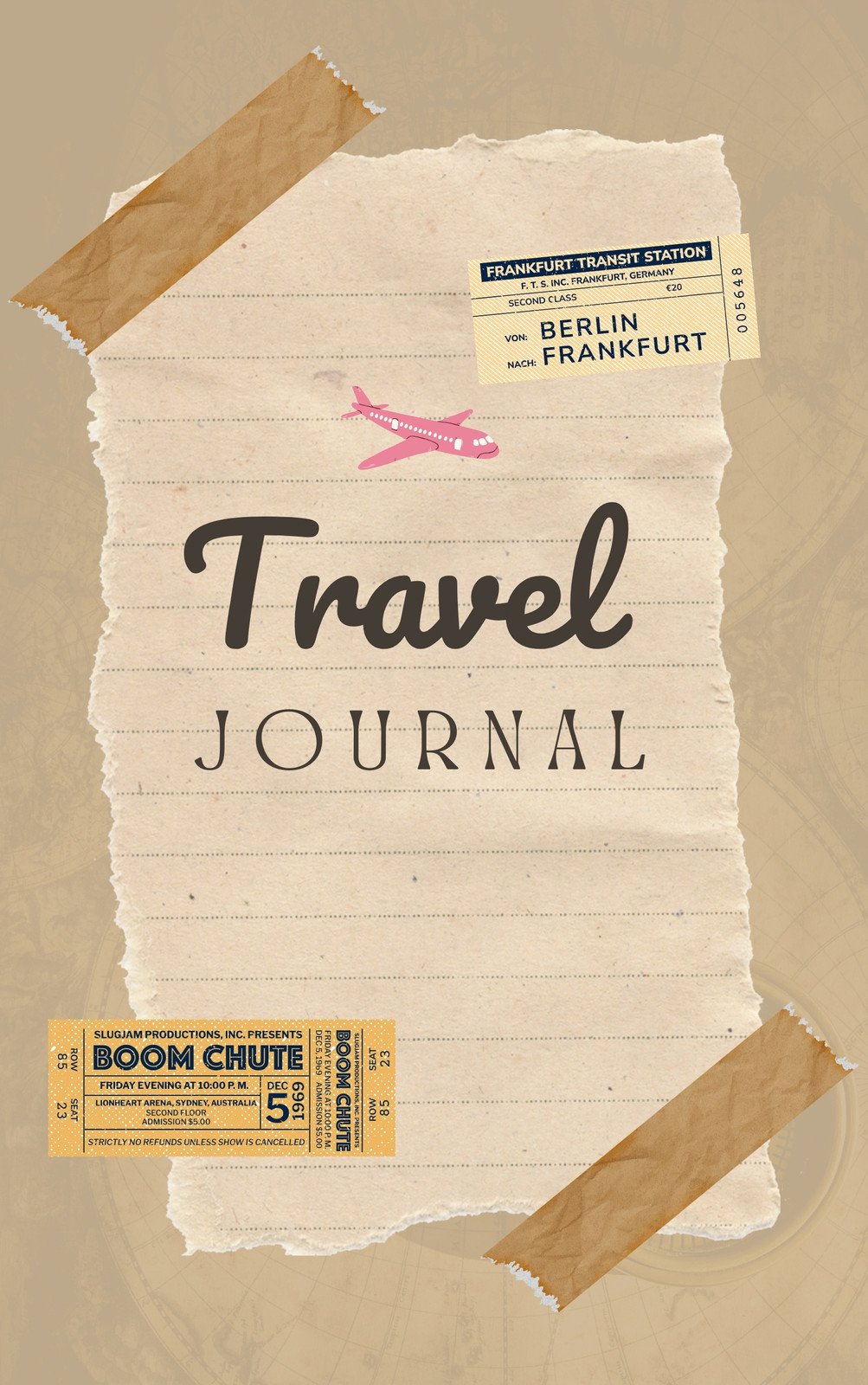 Canva Brown Vintage Travel Journal Book Cover B6p213sV5lA 