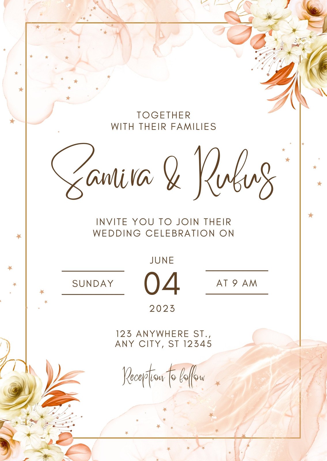 Free customizable virtual wedding invitation templates