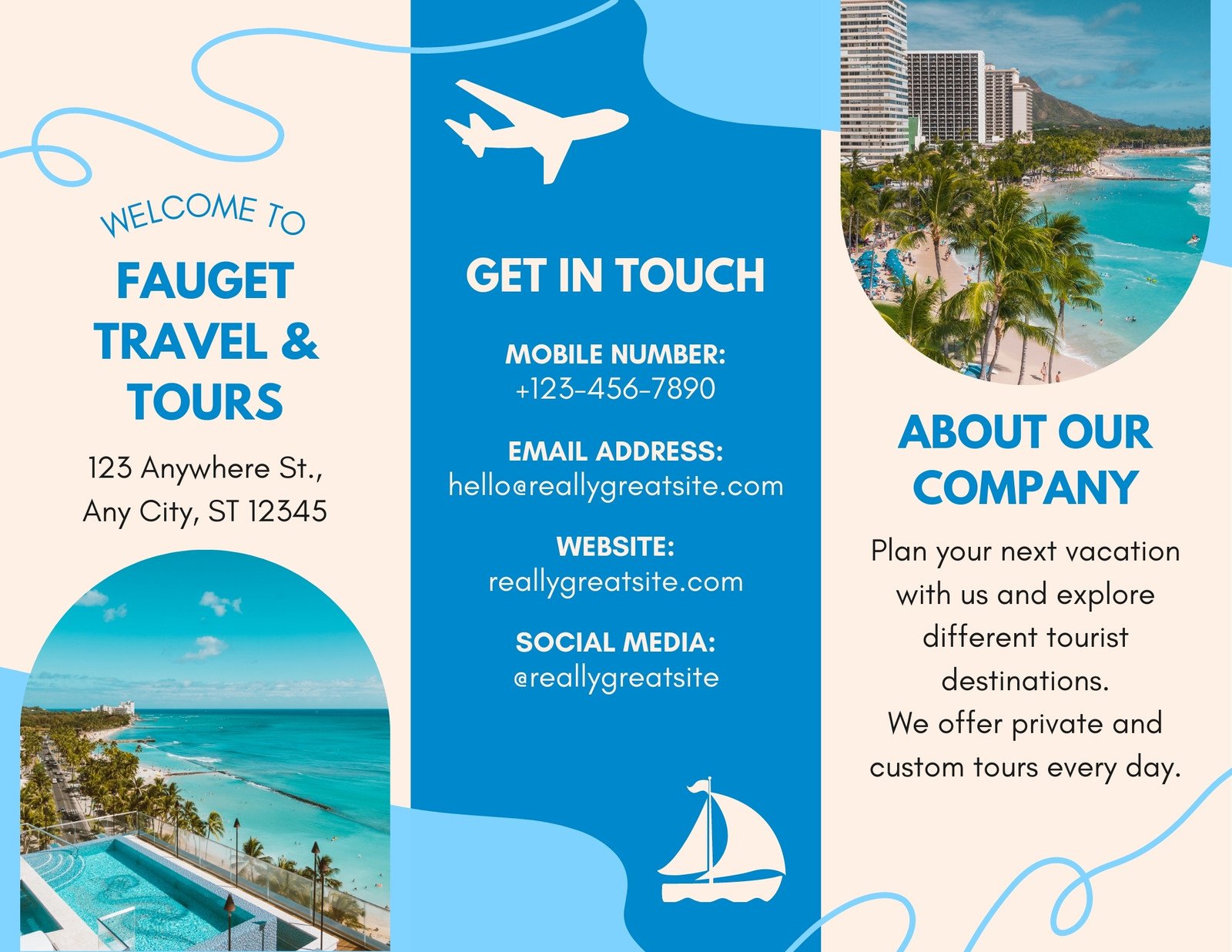 travel　Free,　brochure　templates　printable,　customizable　Canva
