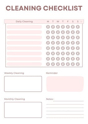 Free and customizable cleaning templates