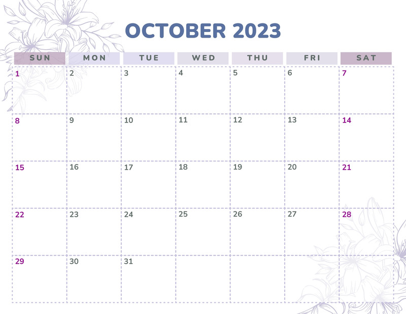 Printable Schedule - 2023
