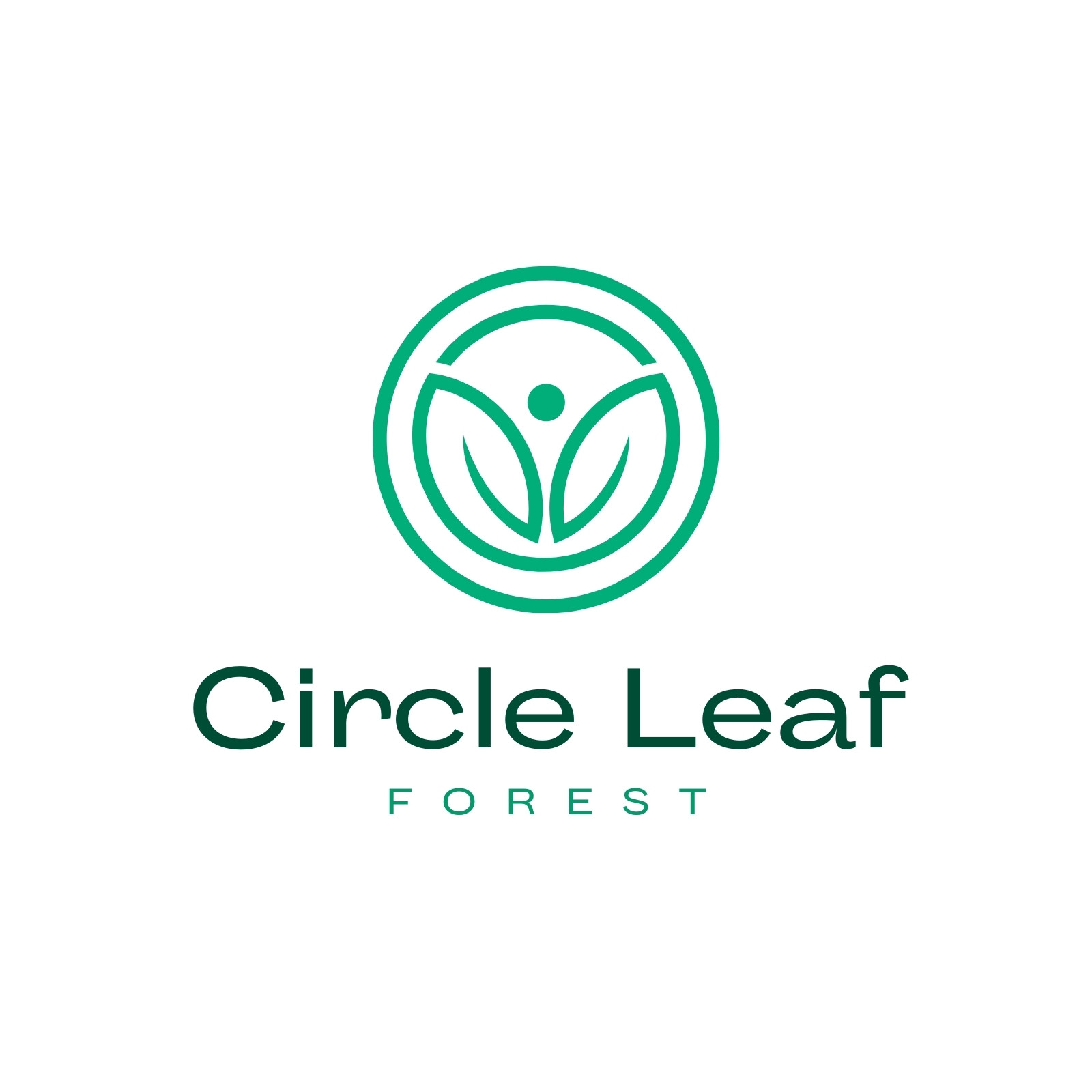 Round abstract green leaf organic logo Royalty Free Vector