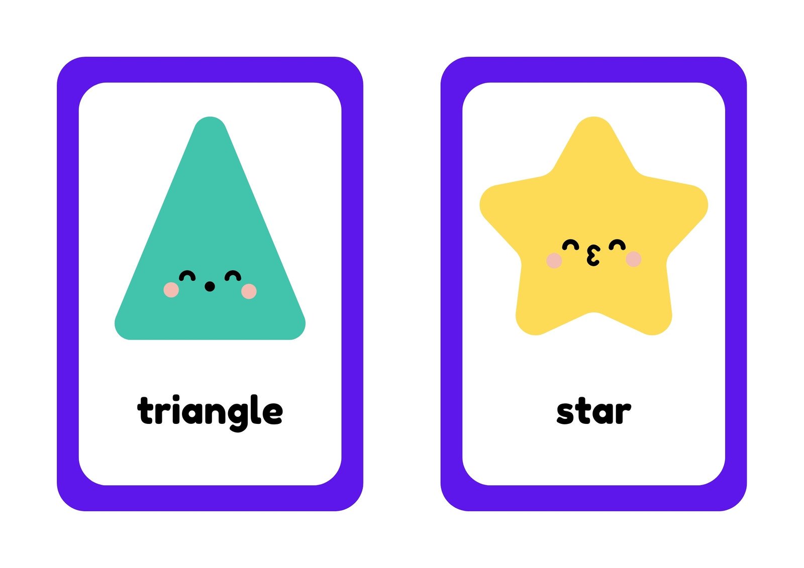 Free shape flashcards for kids - Totcards