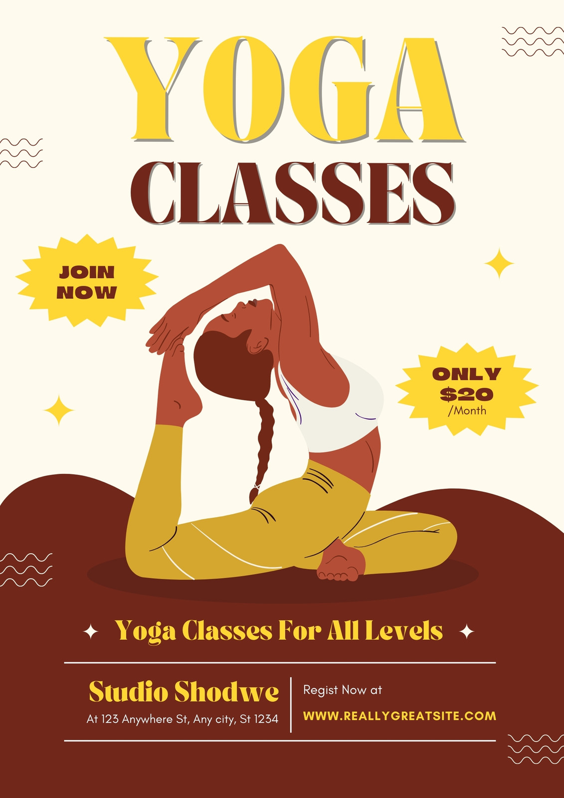 Page 4 - Free editable printable yoga poster templates