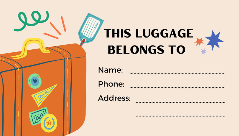 Free printable, customizable luggage tag templates | Canva