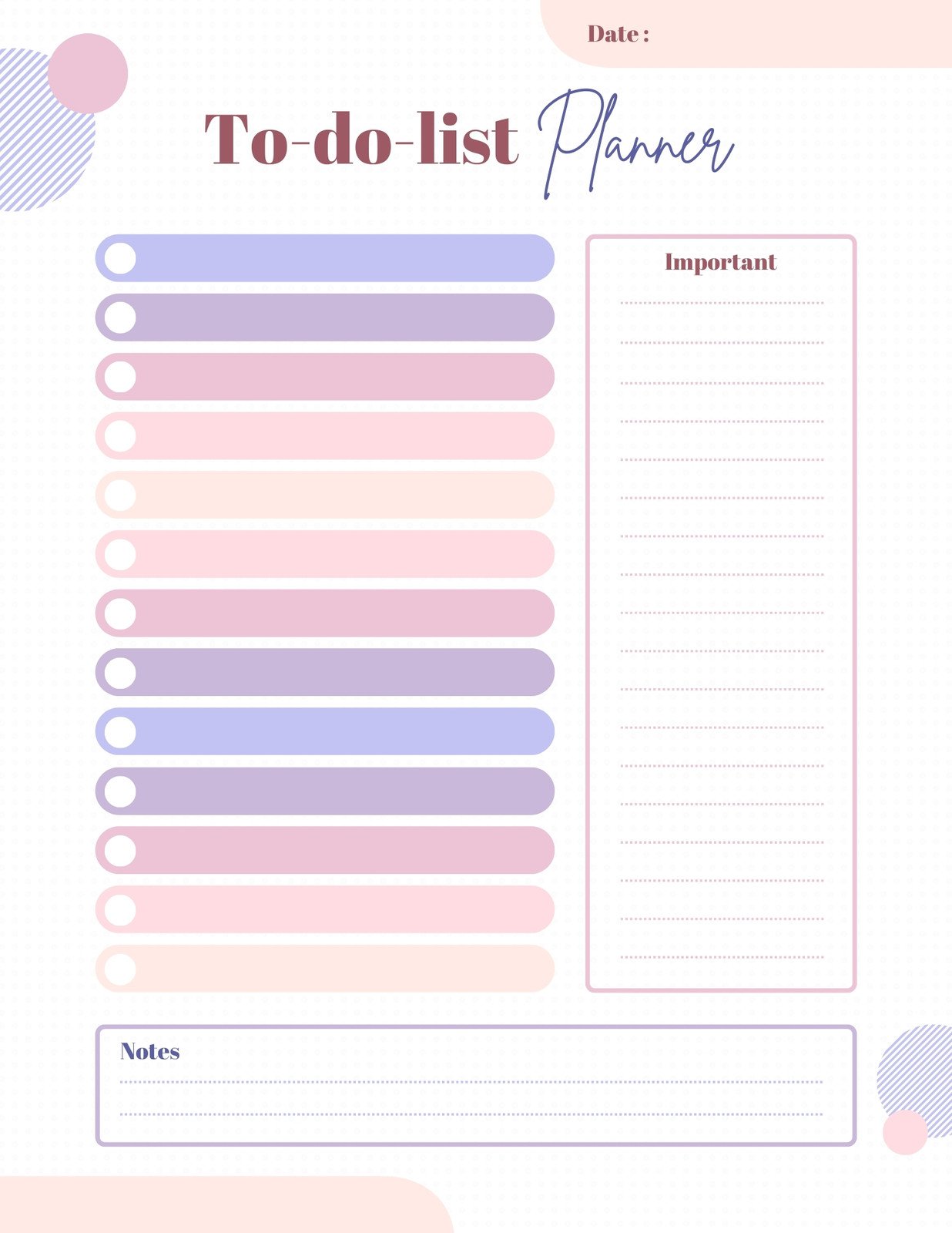 To-do Template, To Do List Layout, Todo List Layout