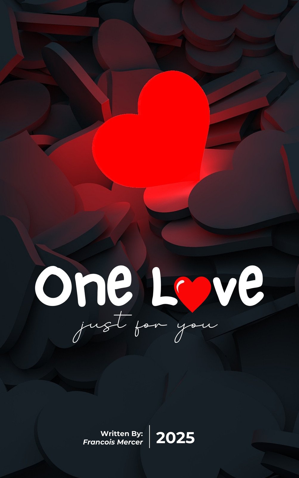 Black and Red Modern One Love Book Cover
