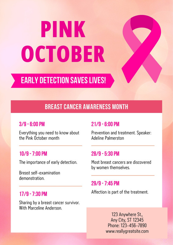 Free Printable Breast Cancer Awareness Poster Templates Canva
