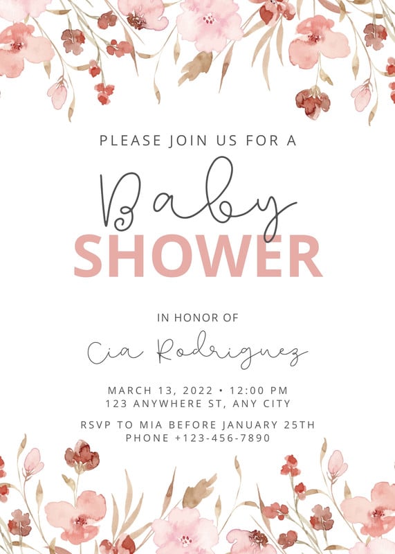 Page 3 - Free, custom printable baby shower invitation templates | Canva