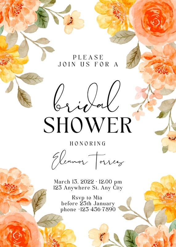 Free and customizable bridal shower templates