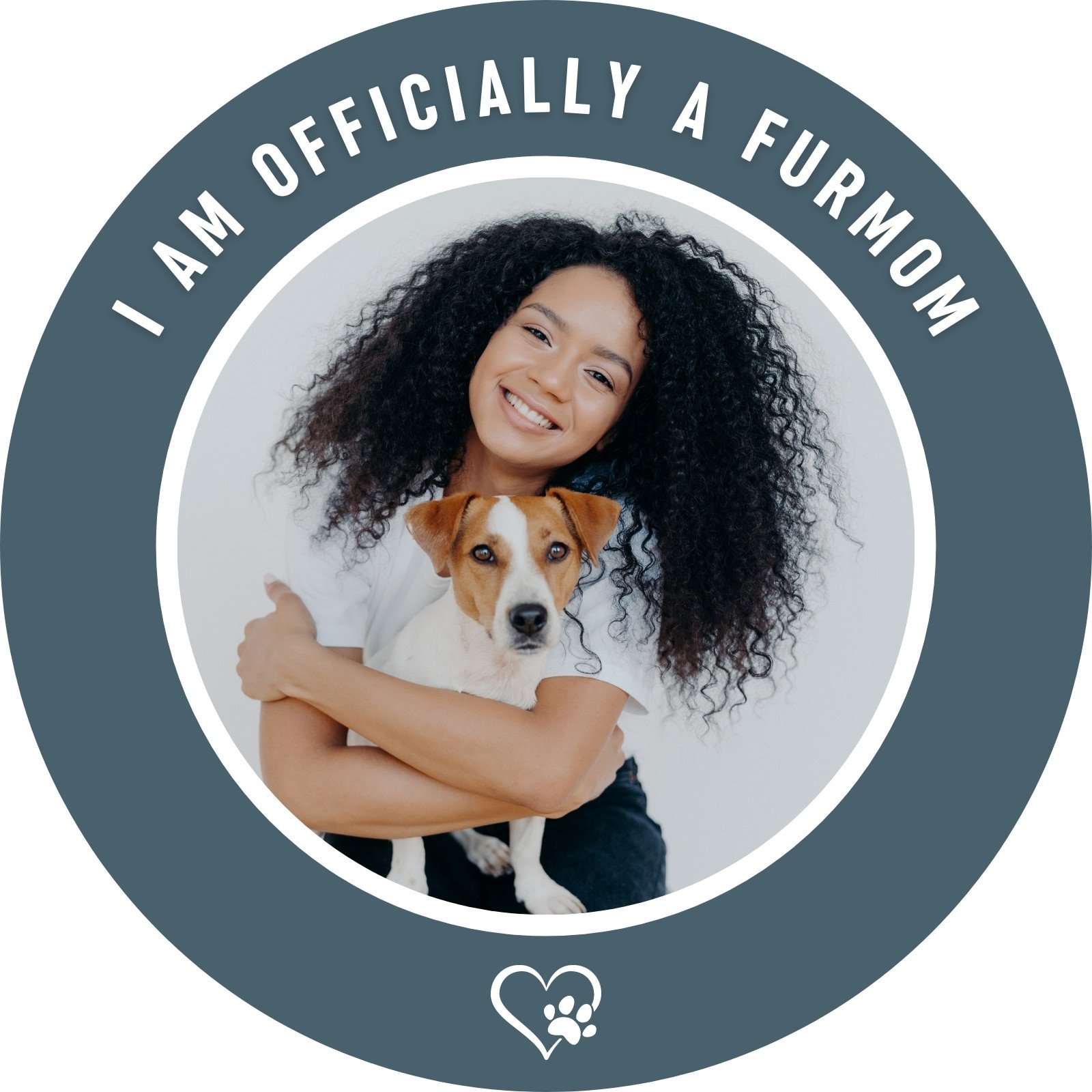 Gray and White Modern Furmom Pet Owner Facebook Profile Frame