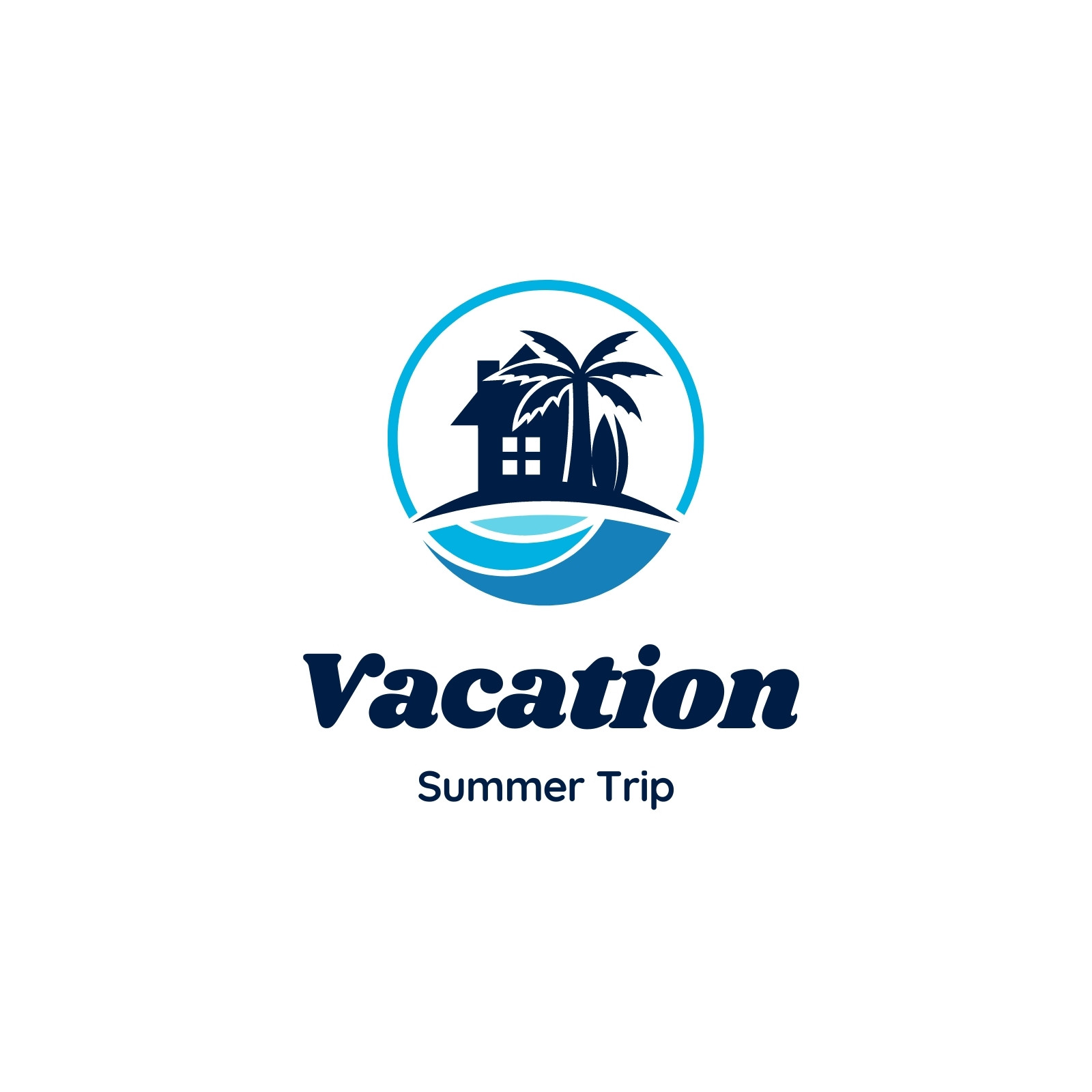 Beach Vacation Logo Design Template 15280132 Vector Art at Vecteezy