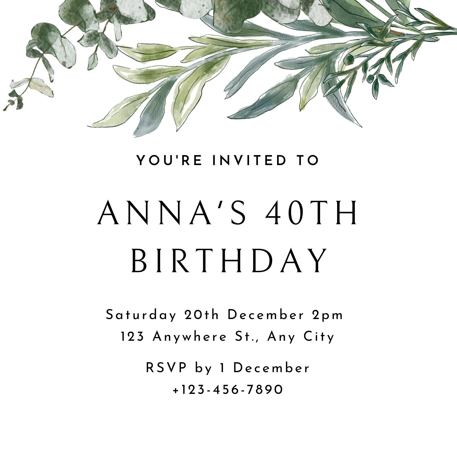Free 40th birthday invitation templates
