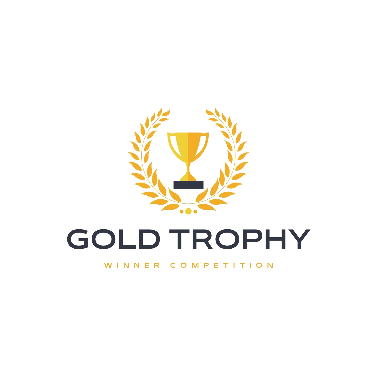 Gold Black Minimalist Gold Trophy Logo 