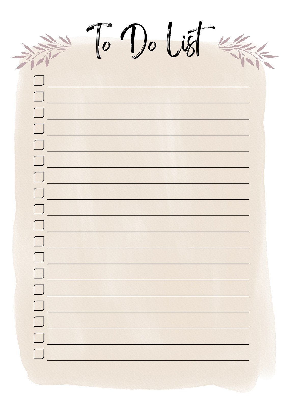 Cute To Do List Template