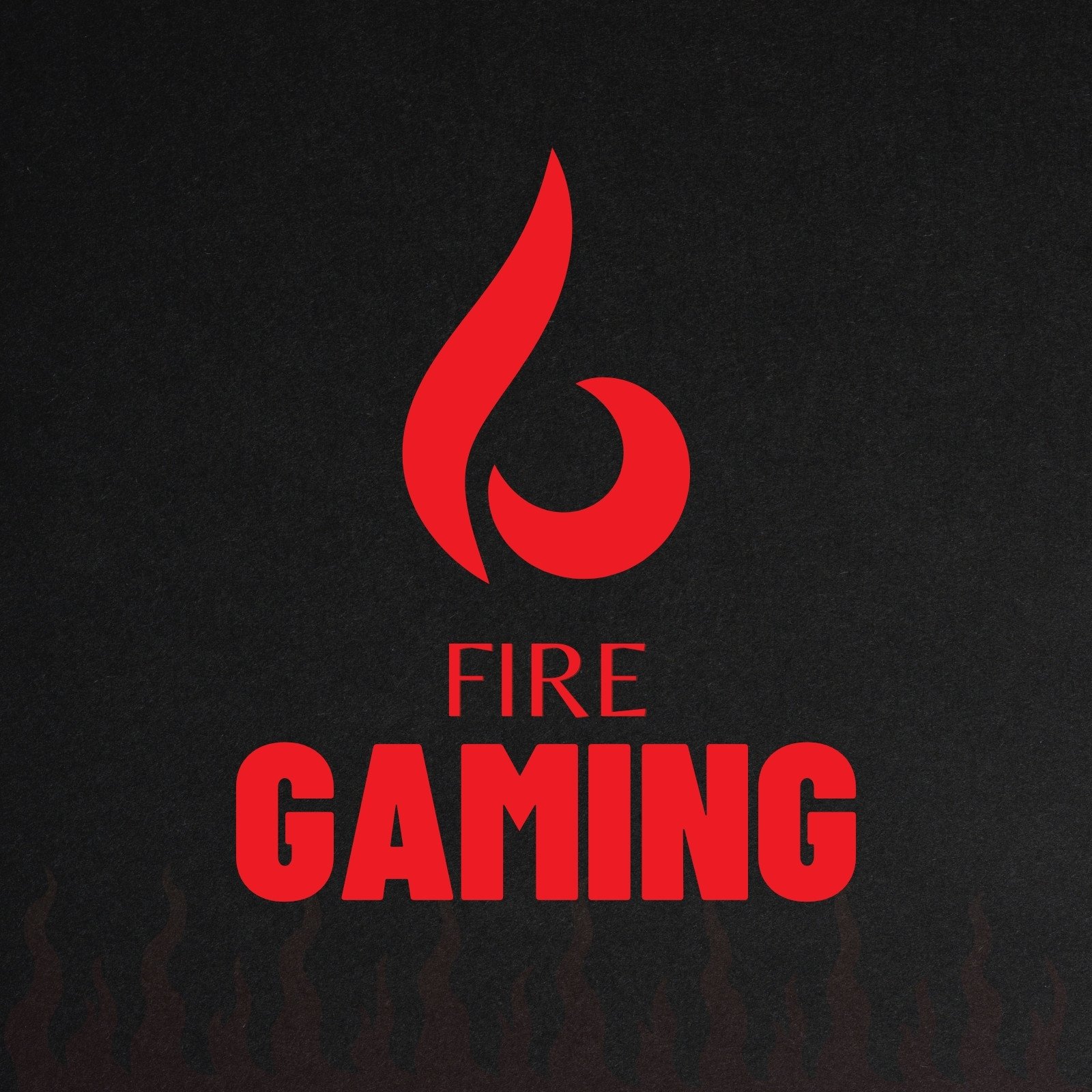 Black Minimalist Fire Gaming logo