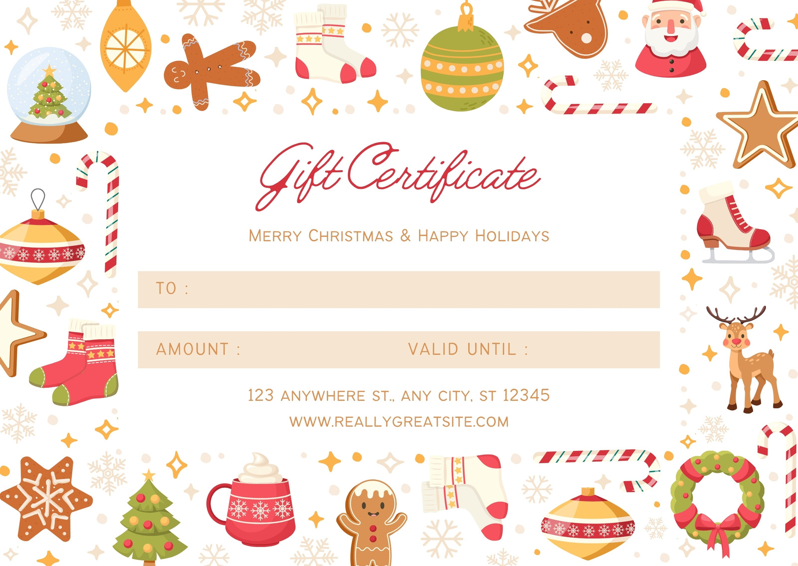 Free, printable custom Christmas gift certificate templates