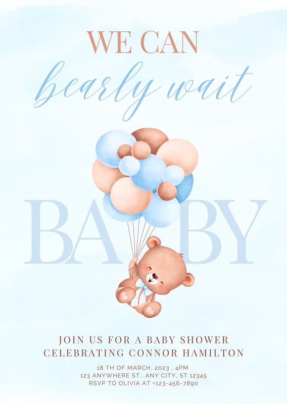 Baby is Brewing Animated Video Invitation Digital Template DIY