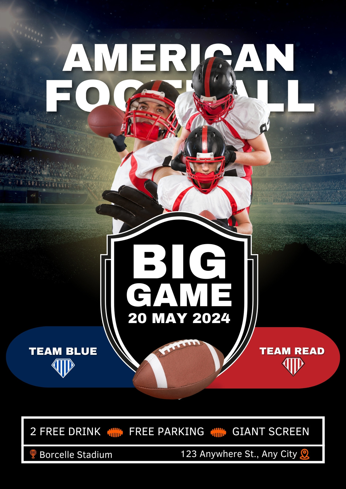 American Football Big Match Flyer