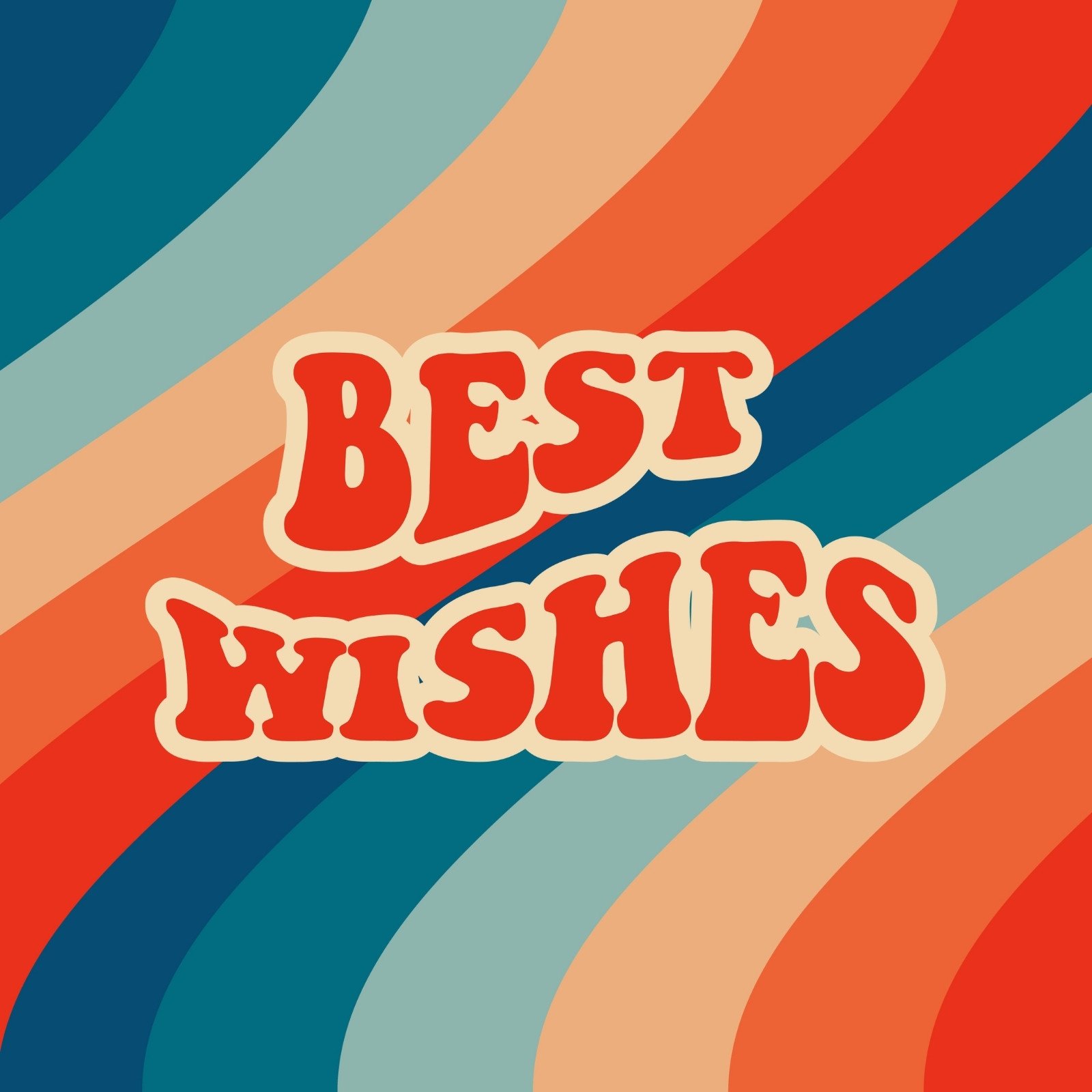 Retro Best Wishes Inscription Christmas Card