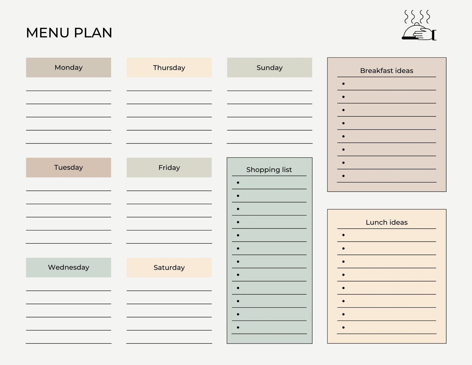 Weekly Meal Planner Printable Template Meal Planning And Groceries