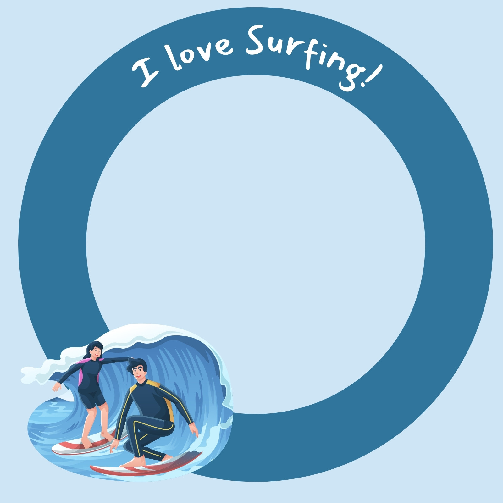 Blue Surfer Facebook Profile Frame