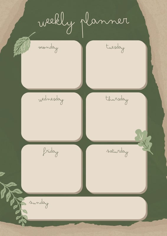 Weekly Planner Canva,Weekly Schedule Graphic by Laxuri Art