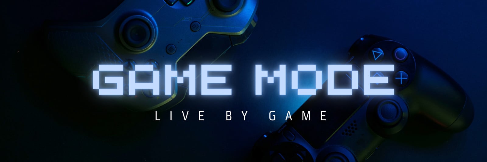 Black and Blue Modern Game Mode Twitter Header
