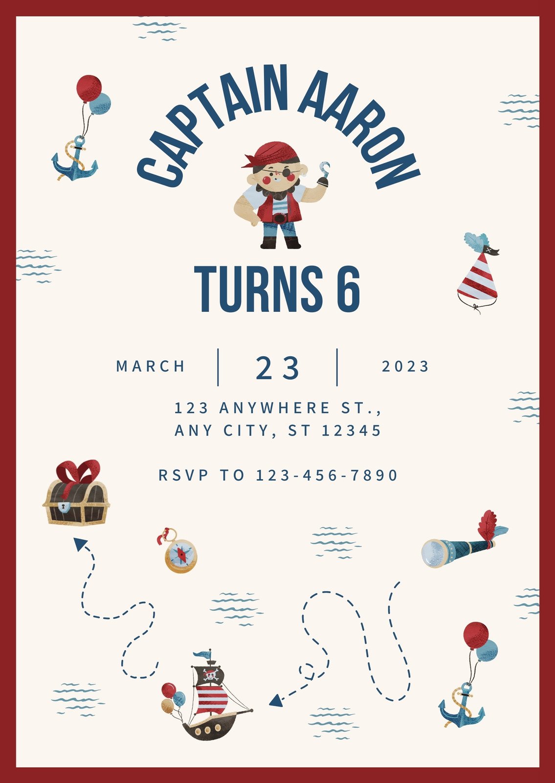 Free custom printable pirate party invitation templates