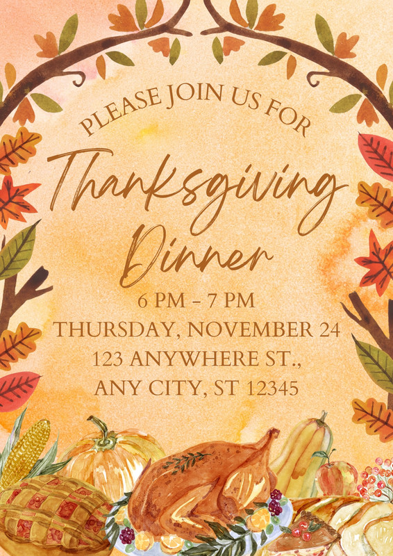 Free custom printable Thanksgiving flyer templates Canva