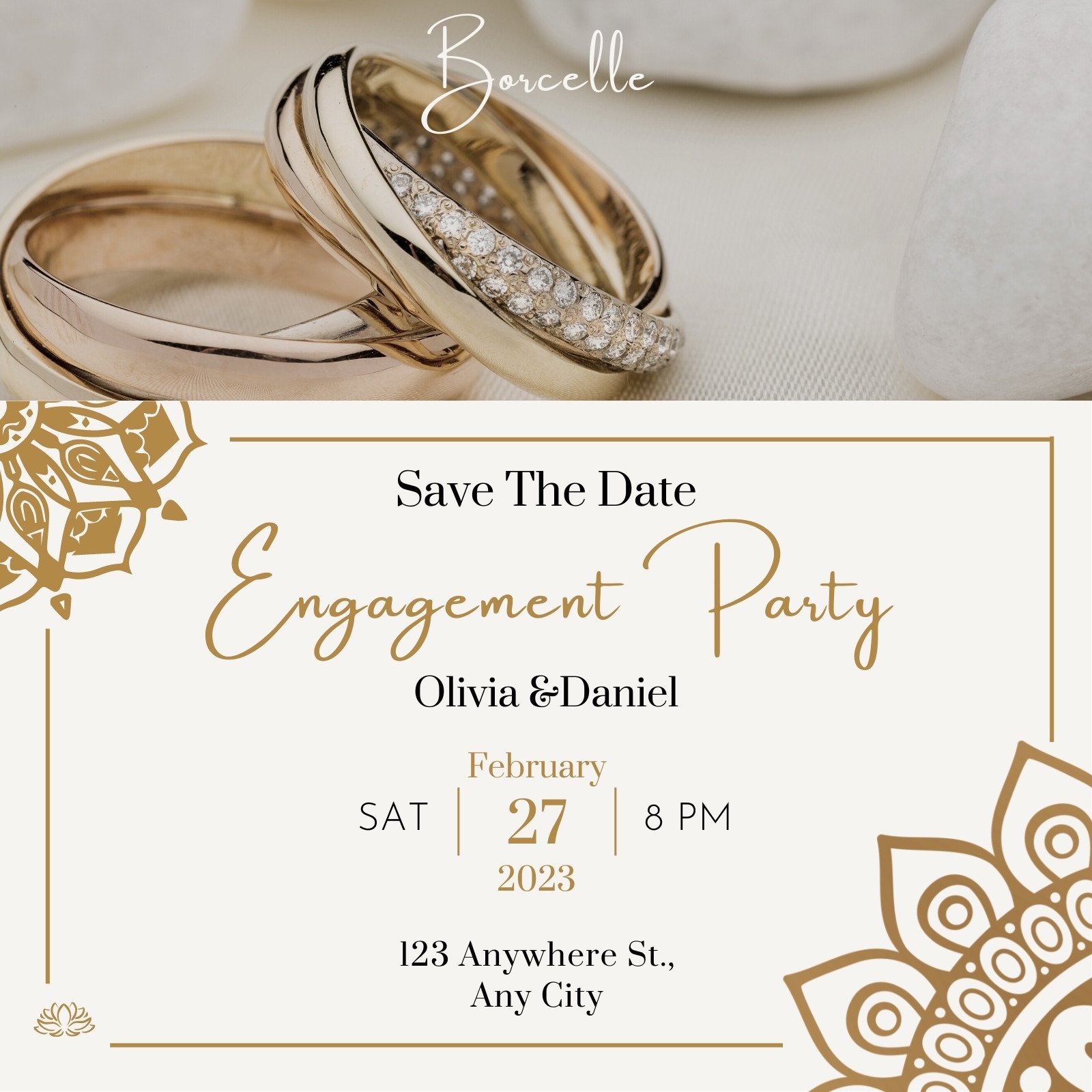 Engagement Ceremony invitation card Splendid Design - Shaadi Vibes