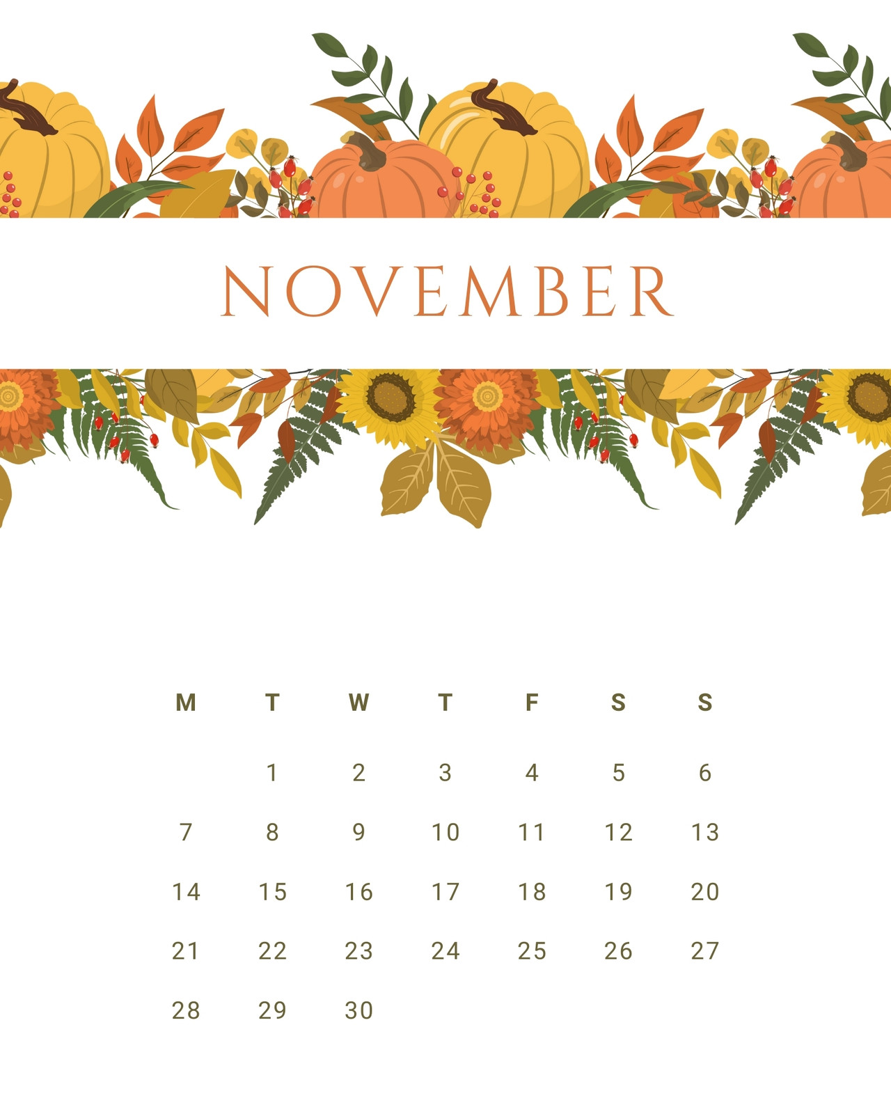 Download Vibrant image of November 2020 Calendar Wallpaper  Wallpaperscom