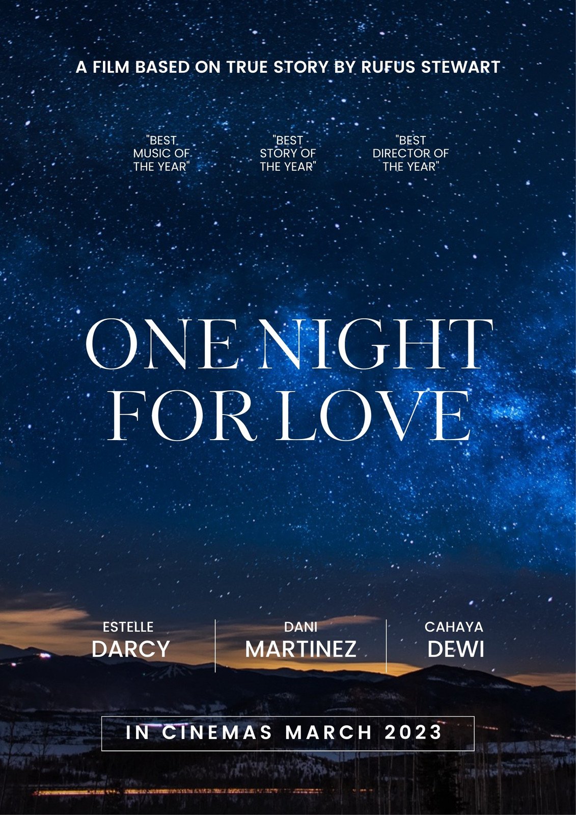 Dark Night Sky Love Movie Poster 