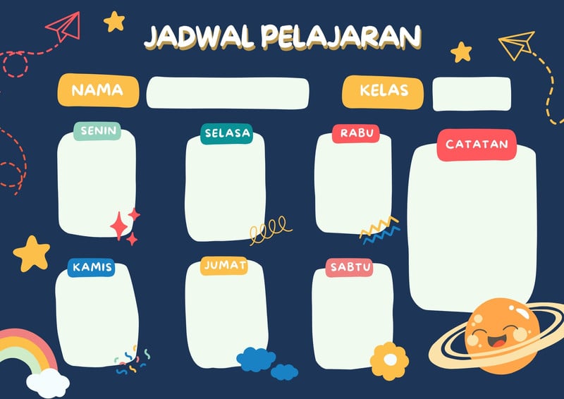 Gunakan Template Jadwal Kelas Keren Gratis Canva 7194