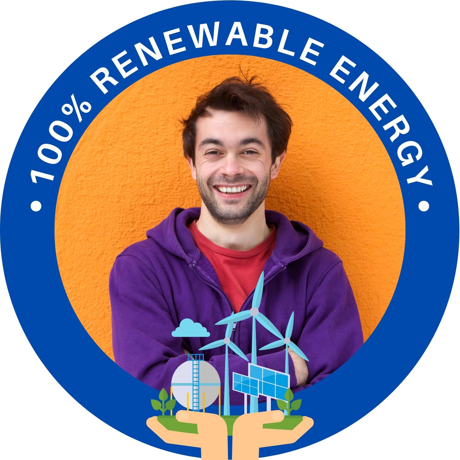 Blue Renewable Energy Circle Facebook Profile Frame