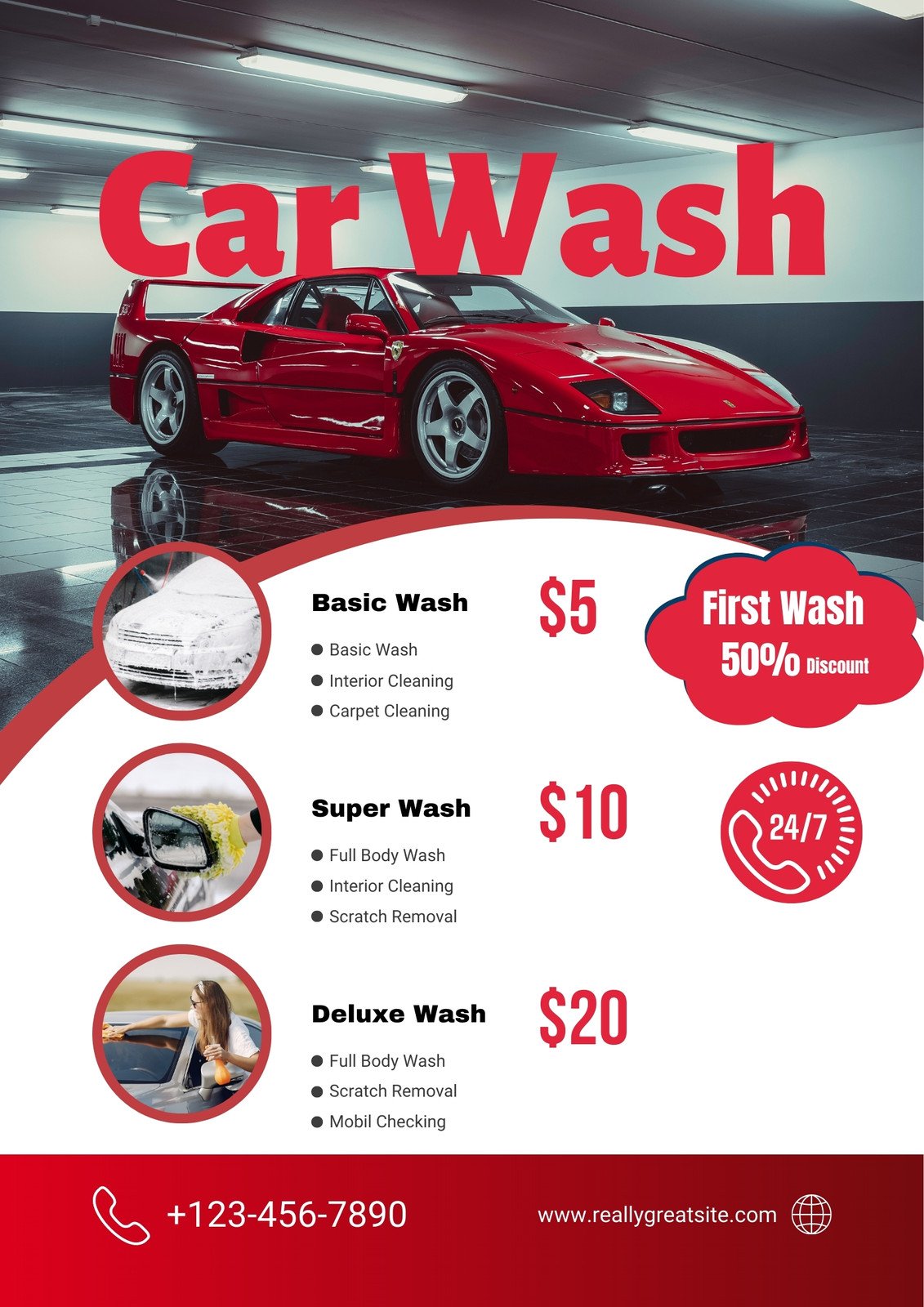 Free printable, customizable car wash poster templates