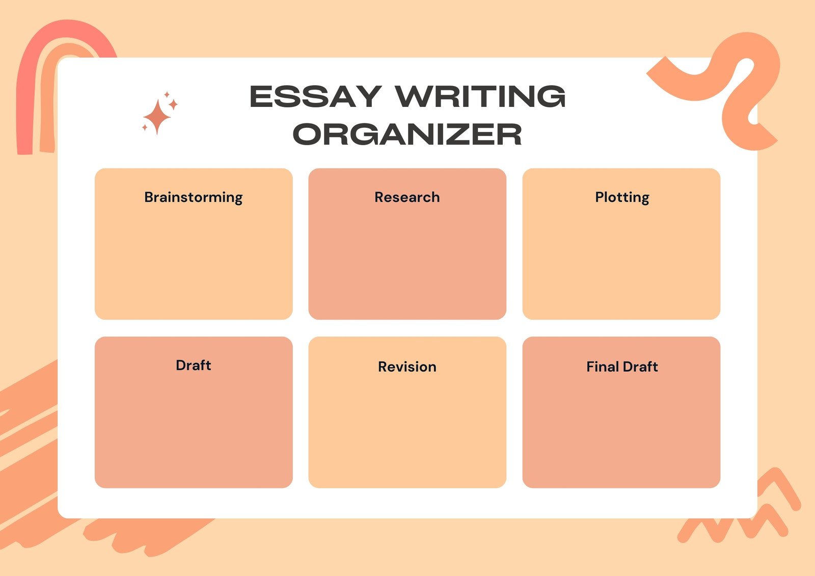 Orange Pastel Feminine Essay Writing Graphic Organizer 