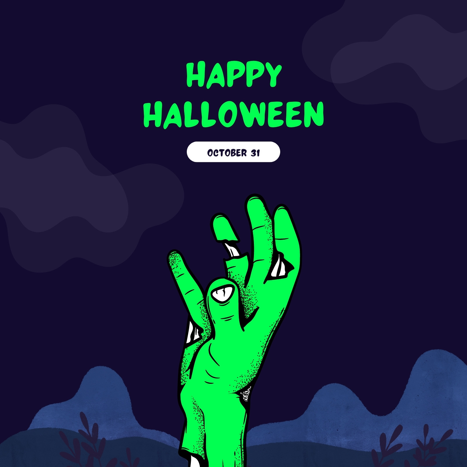 Zombie animation. Halloween concept. Gr, Stock Video