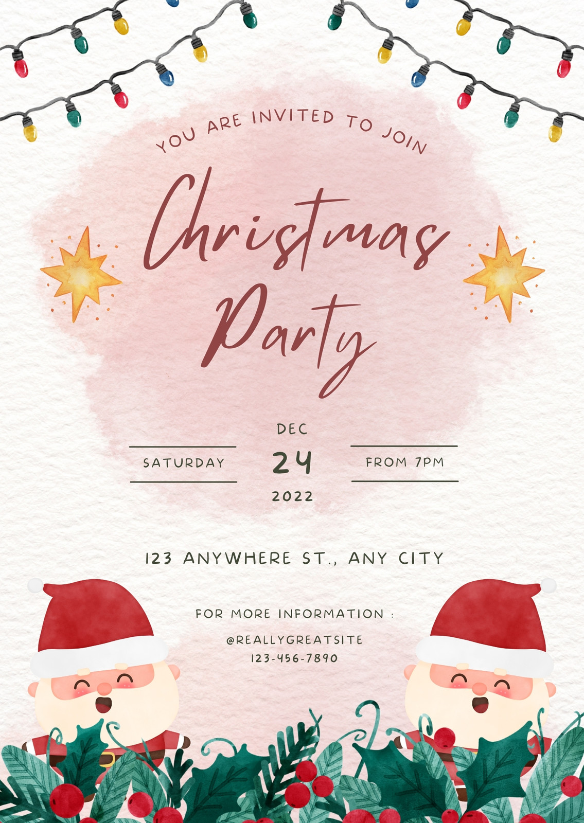 free, printable, customizable christmas invitation templates | canva