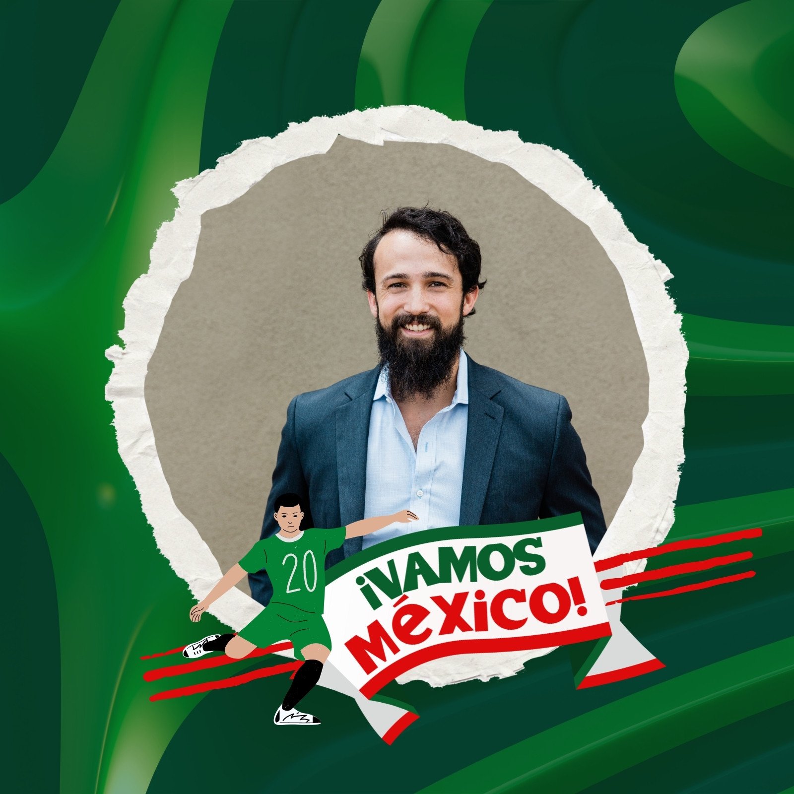 foto de perfil de facebook vamos mexico futbol dinamica verde