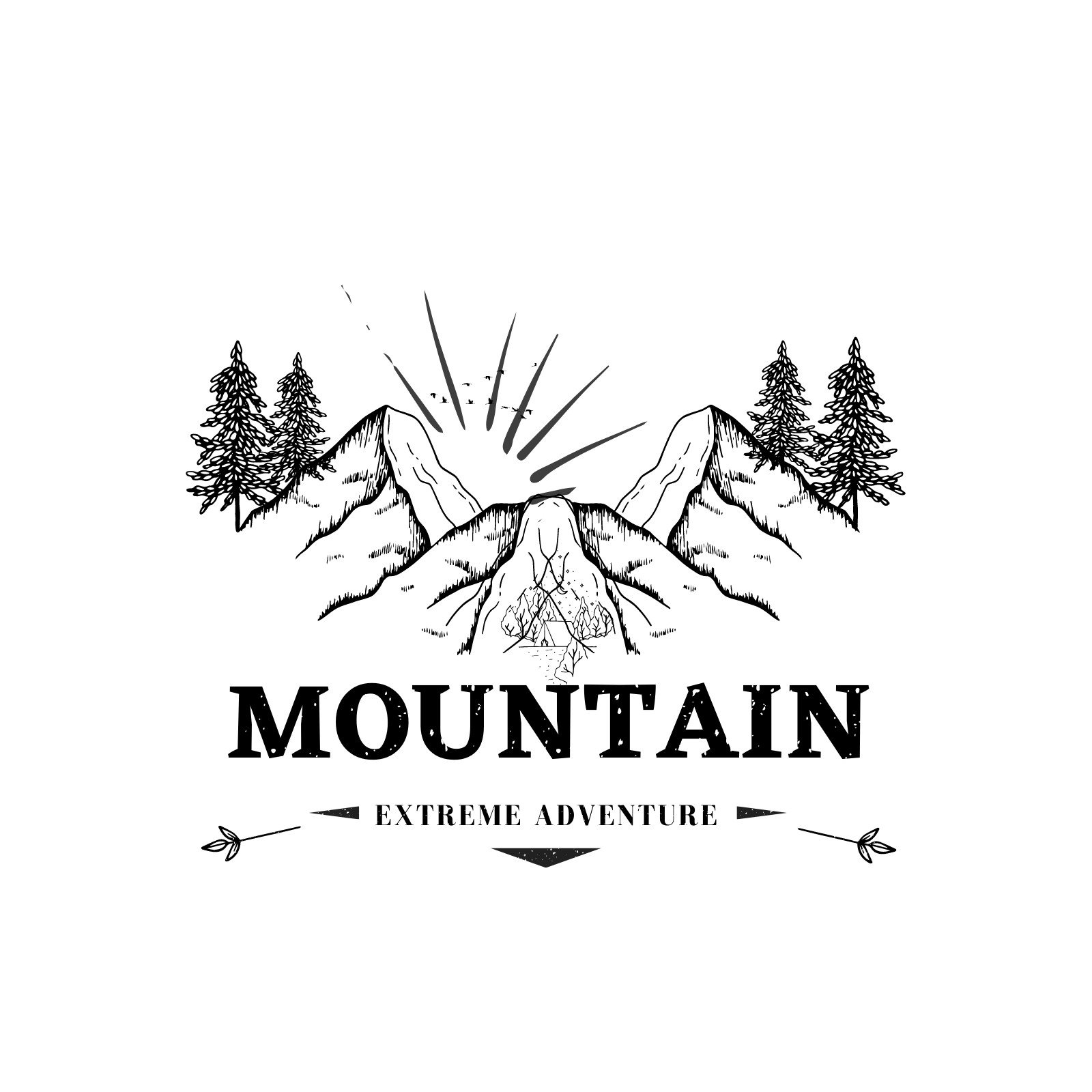 Free customizable mountain logos templates