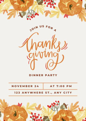 Free custom printable Thanksgiving invitation templates | Canva